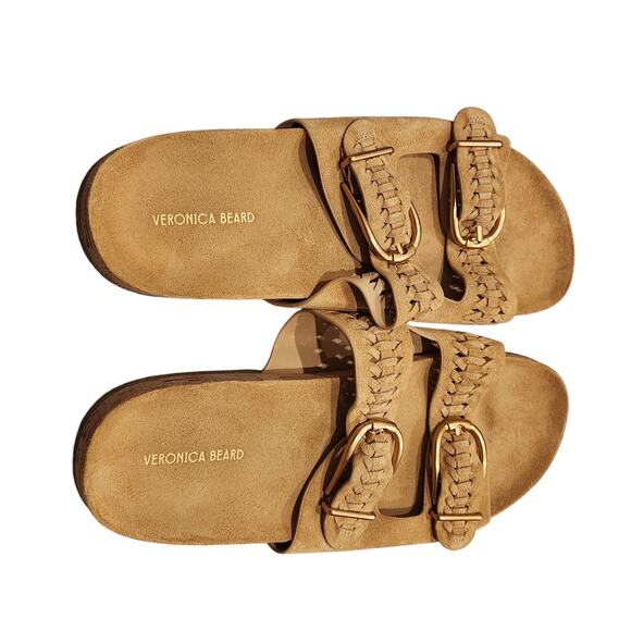 Veronica Beard Paige suede tan sandals size 9.5 - Picture 3 of 6